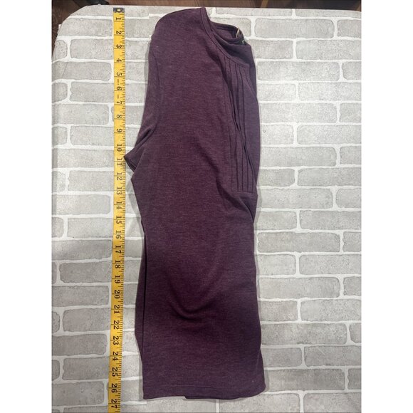 PGANDS Tunic Women Size L Purple Split V Neck Pleated Long Sleeve NWT - Picture 8 of 10